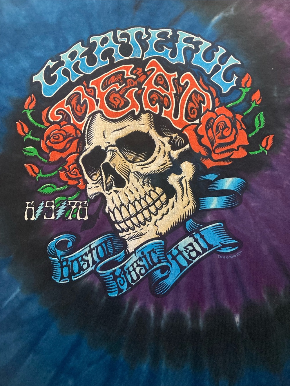 Liquid Blue Grateful Dead Boston Hall Tie Dye T-shirt. Men’s size medium